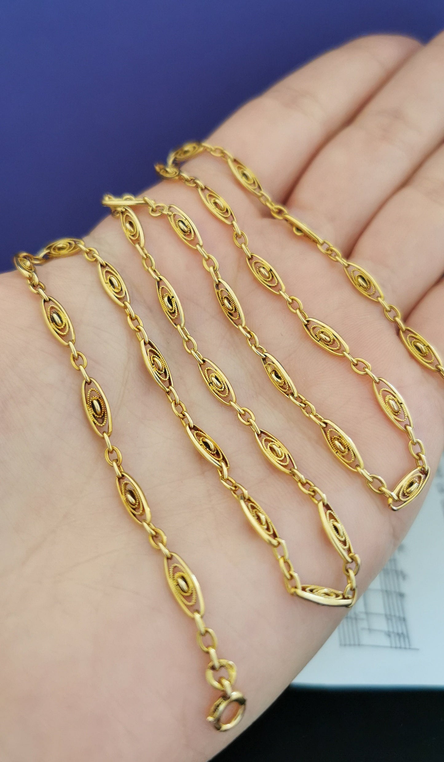 18K Antique Gold Necklace Victorian 18K Gold chain Antique French Gold Chain 18K Gold Necklace Vintage Necklace gift for wife