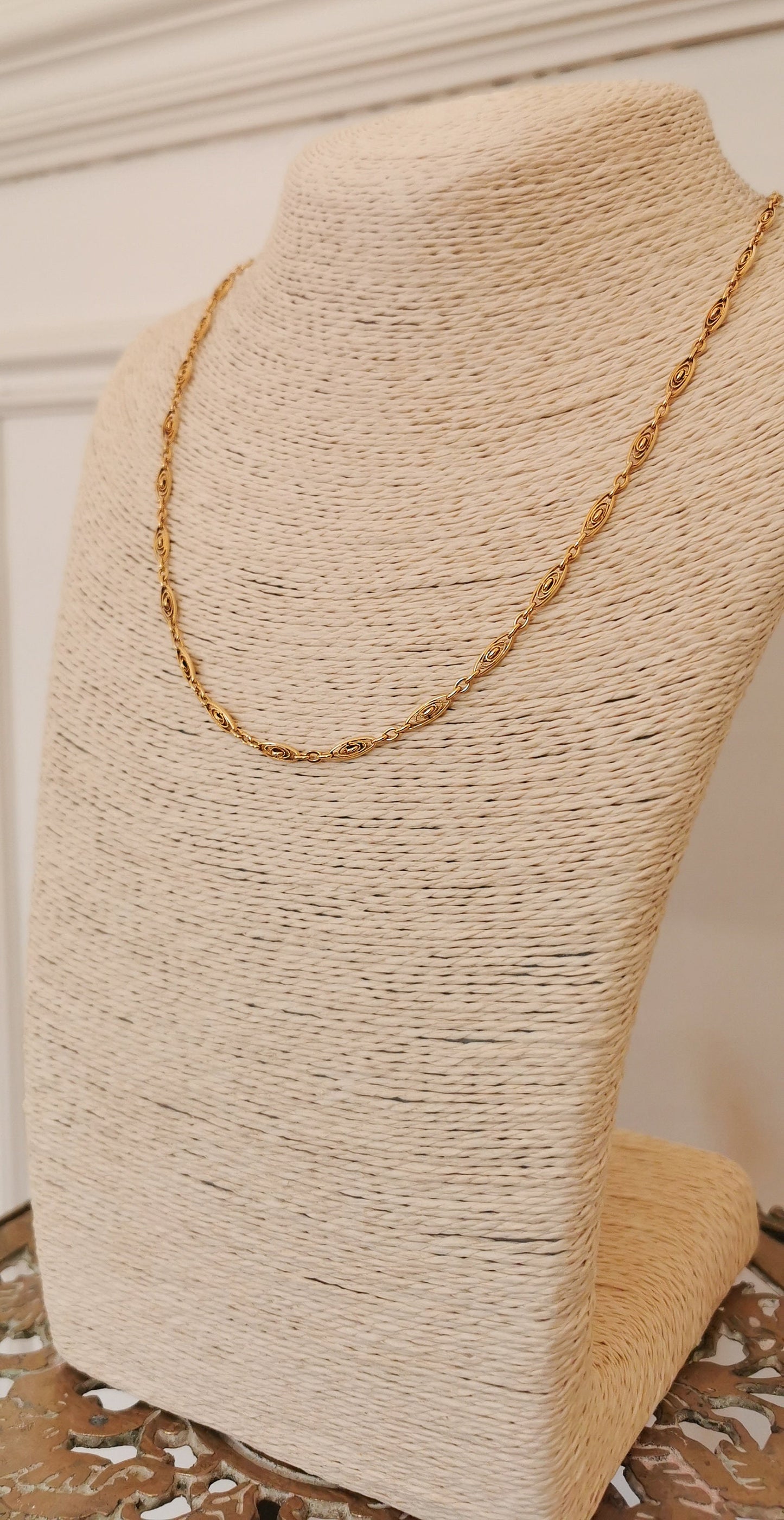 18K Antique Gold Necklace Victorian 18K Gold chain Antique French Gold Chain 18K Gold Necklace Vintage Necklace gift for wife