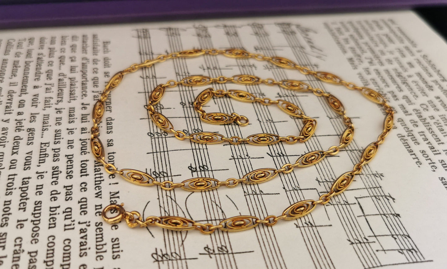 18K Antique Gold Necklace Victorian 18K Gold chain Antique French Gold Chain 18K Gold Necklace Vintage Necklace gift for wife