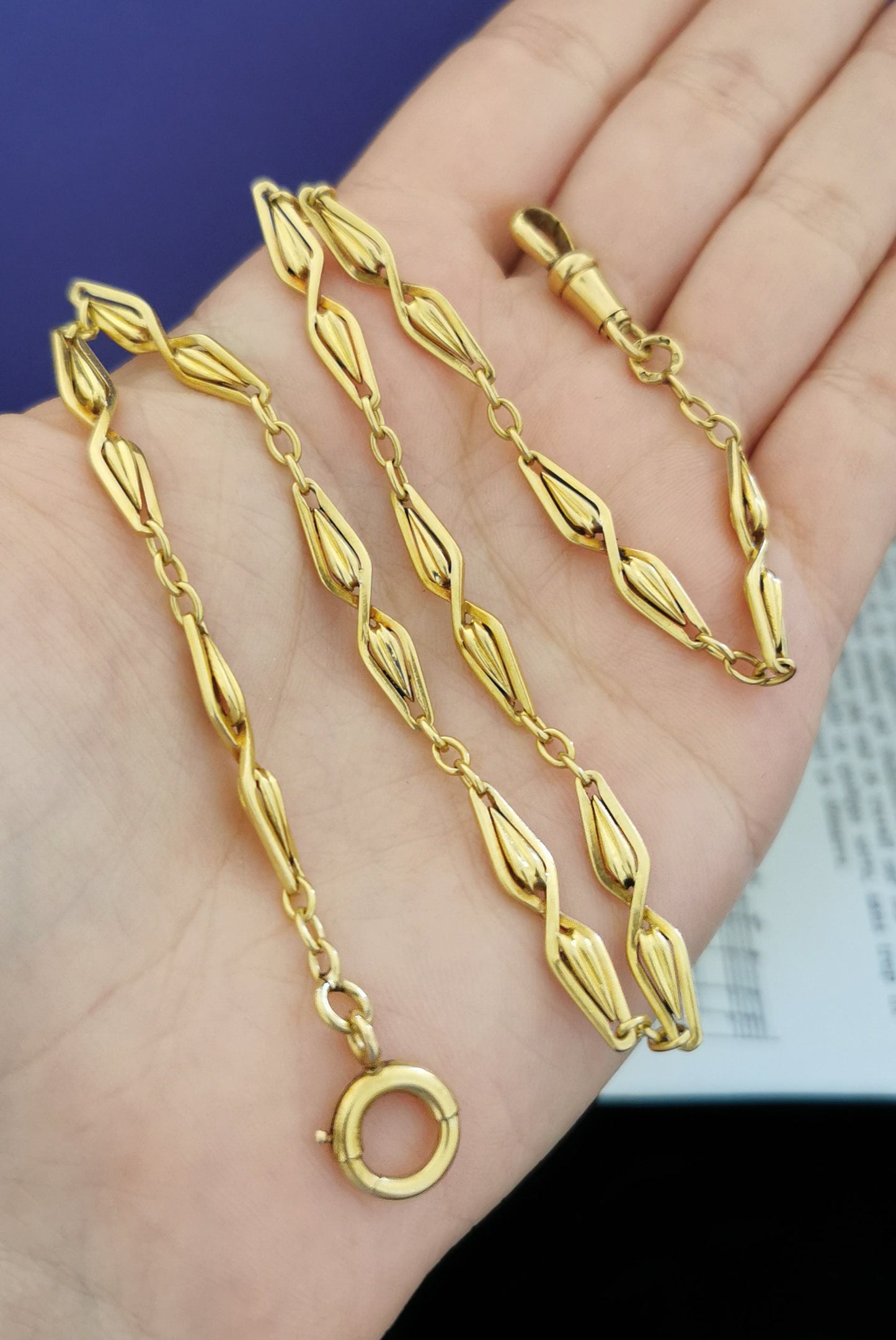 20.5g 18K Art Deco Antique Gold Watch Chain 18k Gold Necklace 18K Chain 18K Necklace Gift for Wife