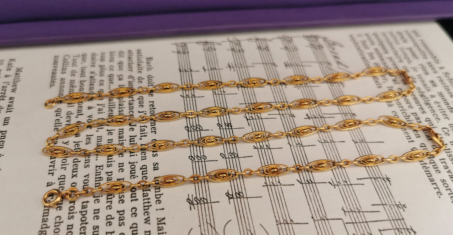 18K Antique Gold Necklace Victorian 18K Gold chain Antique French Gold Chain 18K Gold Necklace Vintage Necklace gift for wife