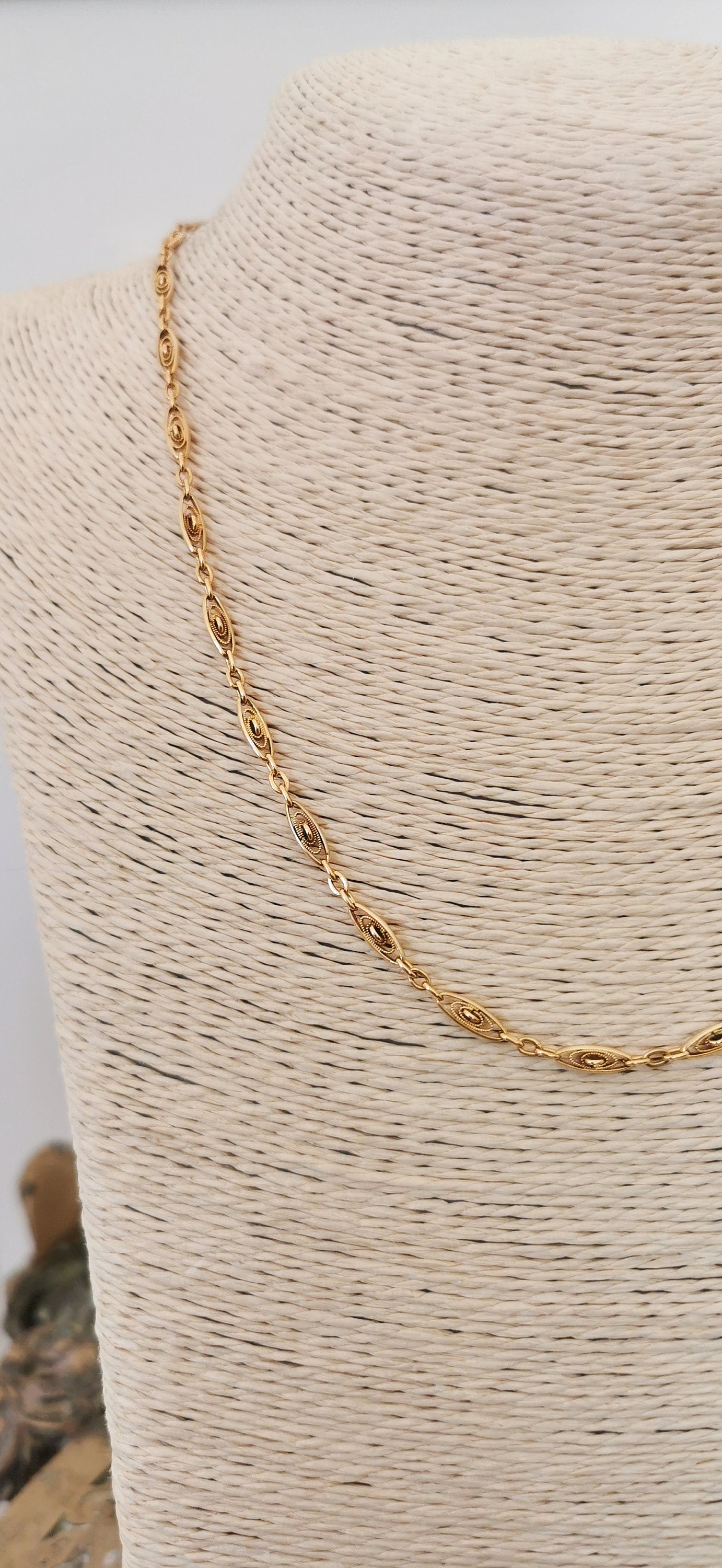 18K Antique Gold Necklace Victorian 18K Gold chain Antique French Gold Chain 18K Gold Necklace Vintage Necklace gift for wife