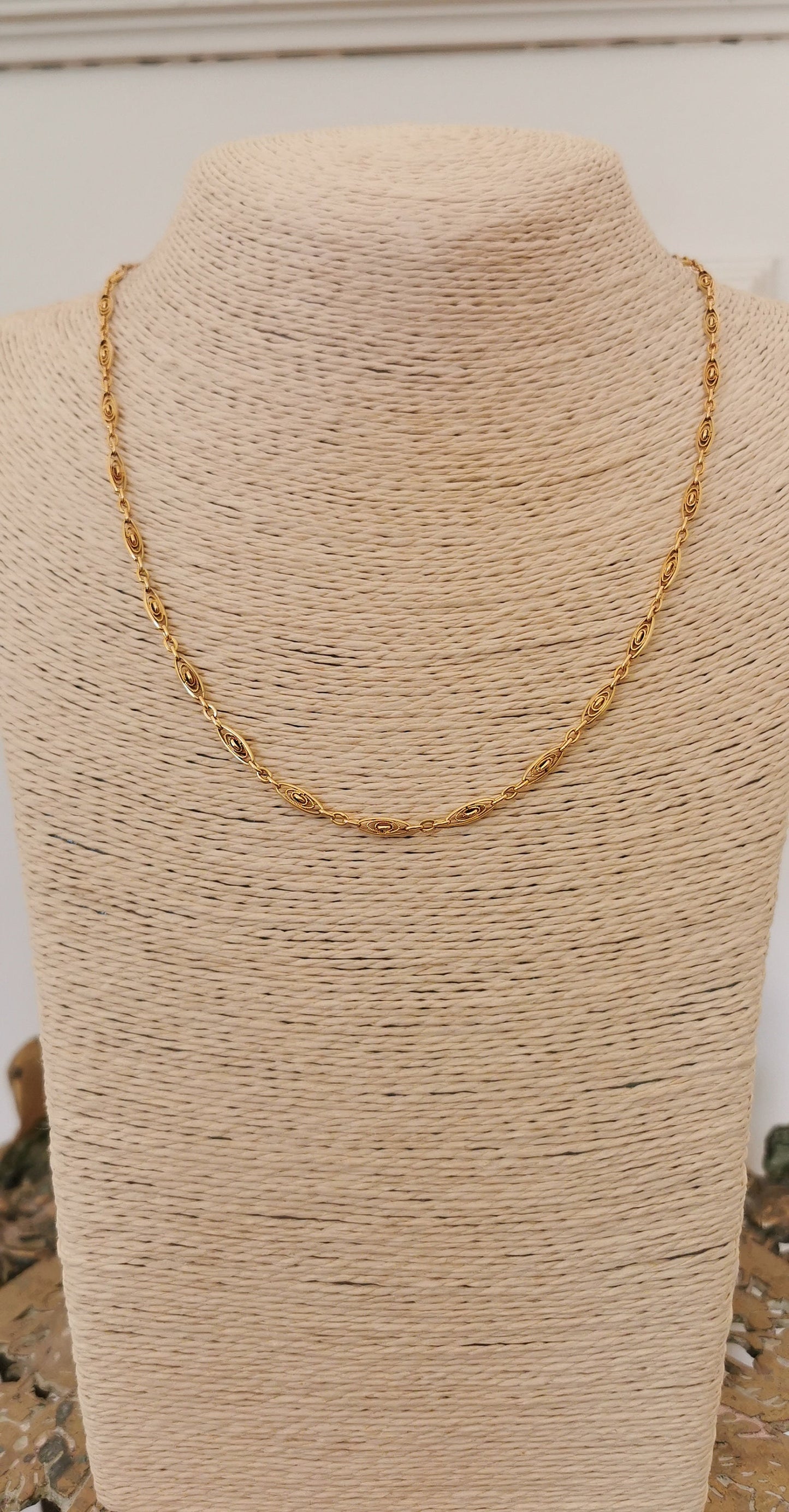 18K Antique Gold Necklace Victorian 18K Gold chain Antique French Gold Chain 18K Gold Necklace Vintage Necklace gift for wife