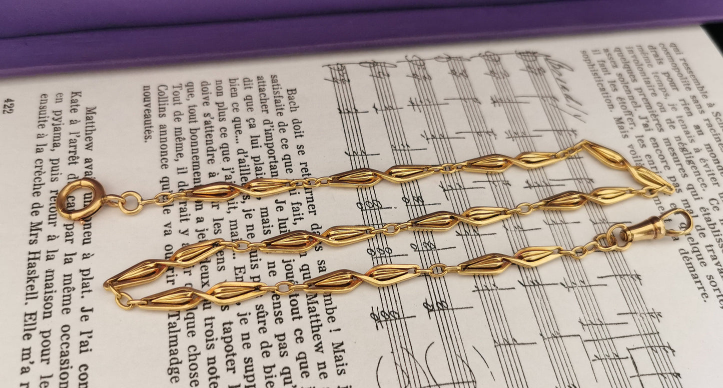 20.5g 18K Art Deco Antique Gold Watch Chain 18k Gold Necklace 18K Chain 18K Necklace Gift for Wife