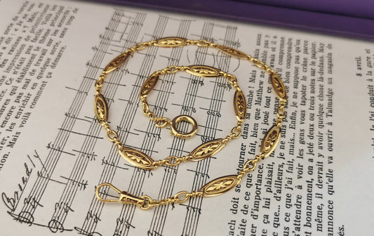 14.16g 18K Victorian Antique Gold French Chain 18K 1880s French Gold Necklace