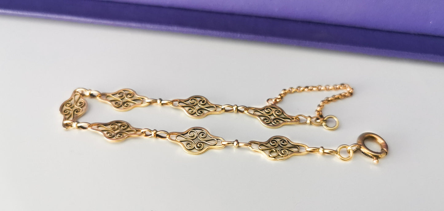 18K Antique Bracelet 18K gold bracelet Filigree bracelet Antique bracelet gift for wife 18K bracelet