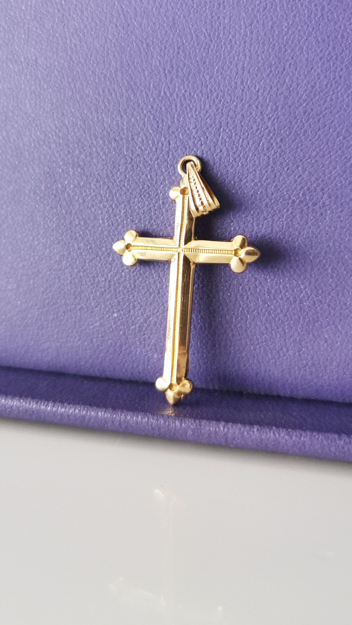 18K Gold Antique cross 1900s French Cross Antique 18ct Cross Antique gold Cross Antique religious Pendant Vintage gold cross 18K cross