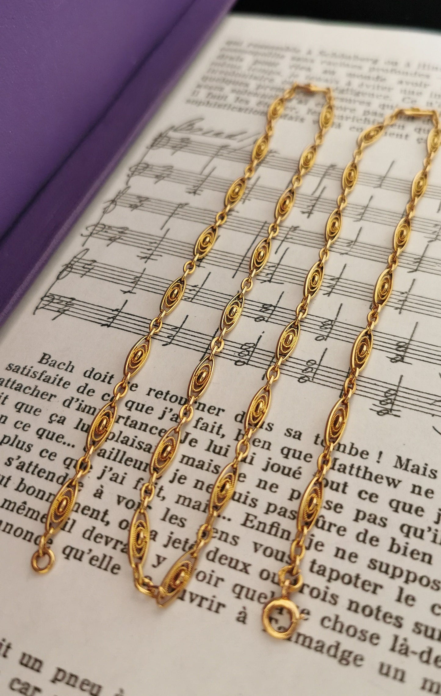 18K Antique Gold Necklace Victorian 18K Gold chain Antique French Gold Chain 18K Gold Necklace Vintage Necklace gift for wife