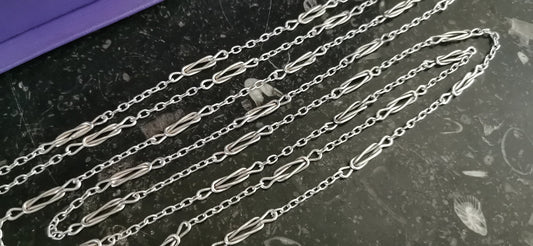 62" 1890s Antique French Longuard Chain Silver Victorian Longuard Chain Antique Silver Necklace Chain gift for Her