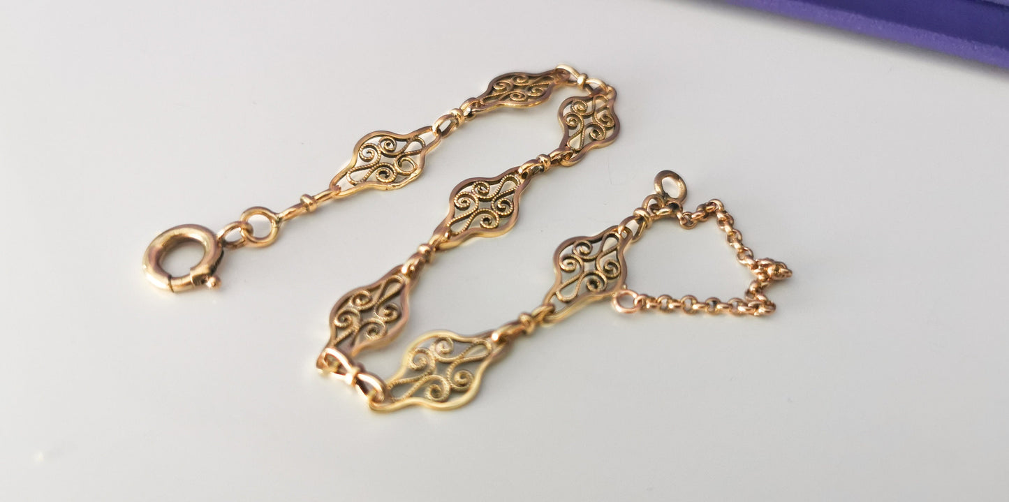 18K Antique Bracelet 18K gold bracelet Filigree bracelet Antique bracelet gift for wife 18K bracelet