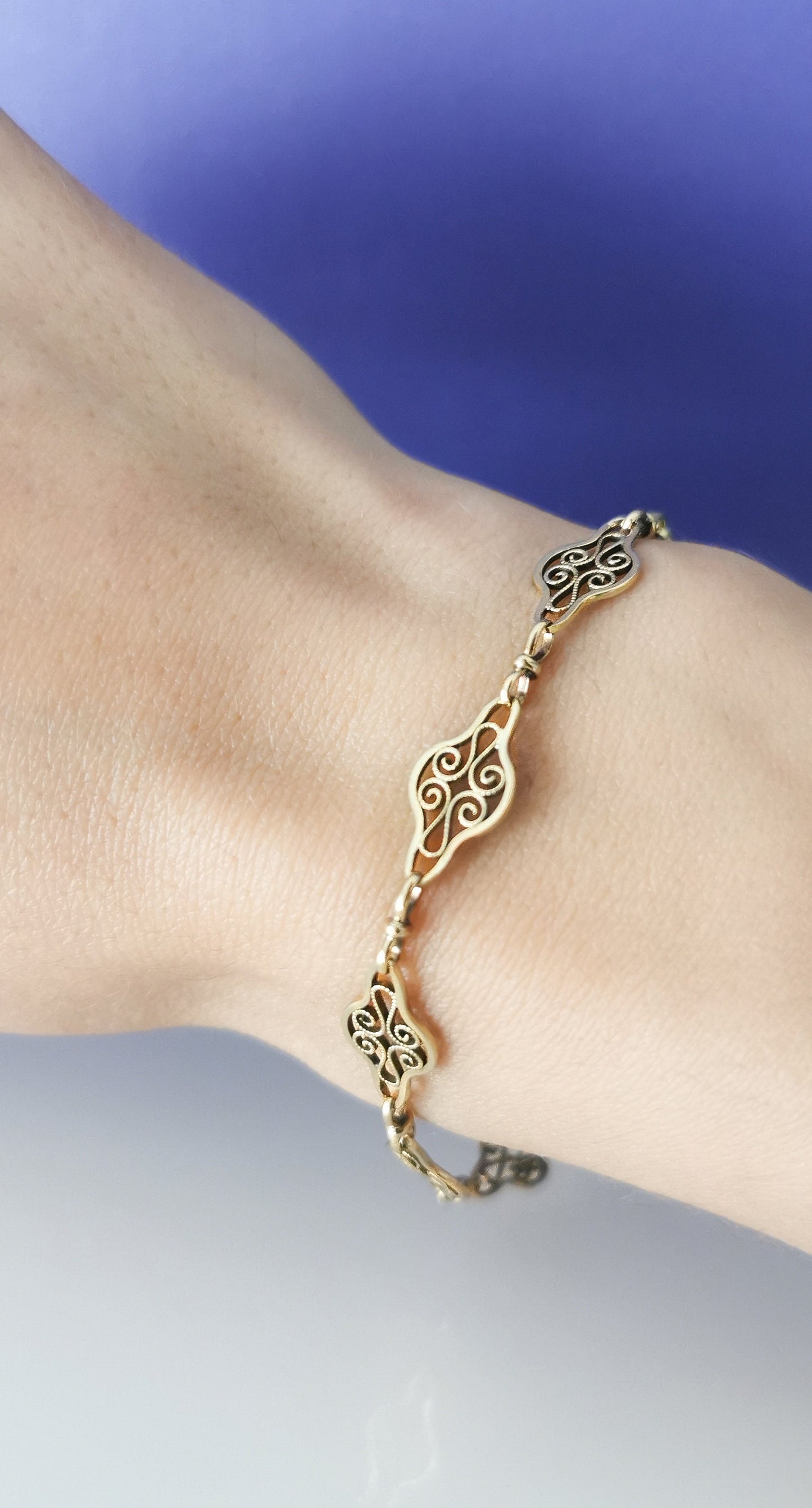 18K Antique Bracelet 18K gold bracelet Filigree bracelet Antique bracelet gift for wife 18K bracelet