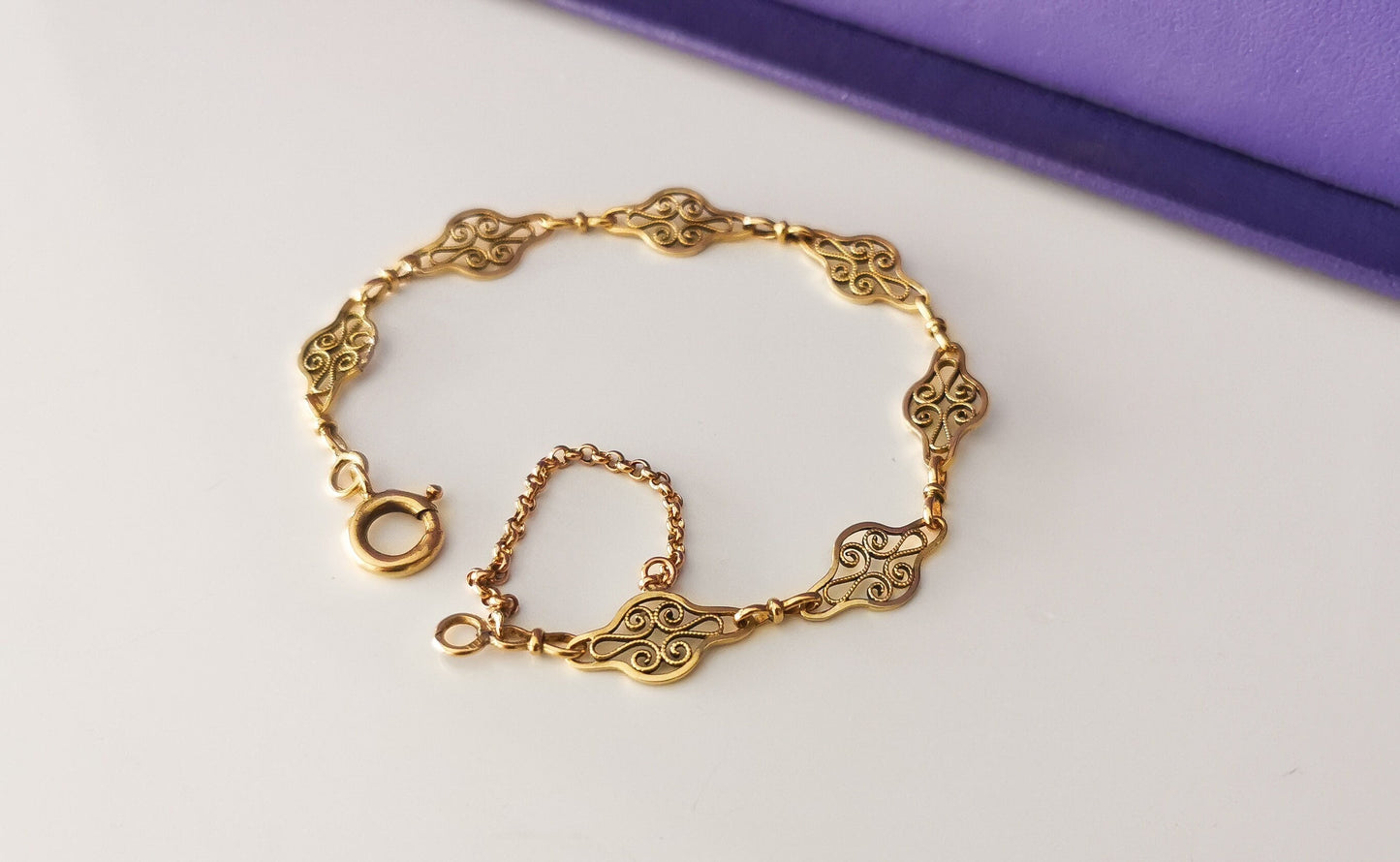 18K Antique Bracelet 18K gold bracelet Filigree bracelet Antique bracelet gift for wife 18K bracelet
