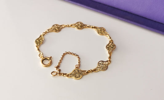18K Antique Bracelet 18K gold bracelet Filigree bracelet Antique bracelet gift for wife 18K bracelet