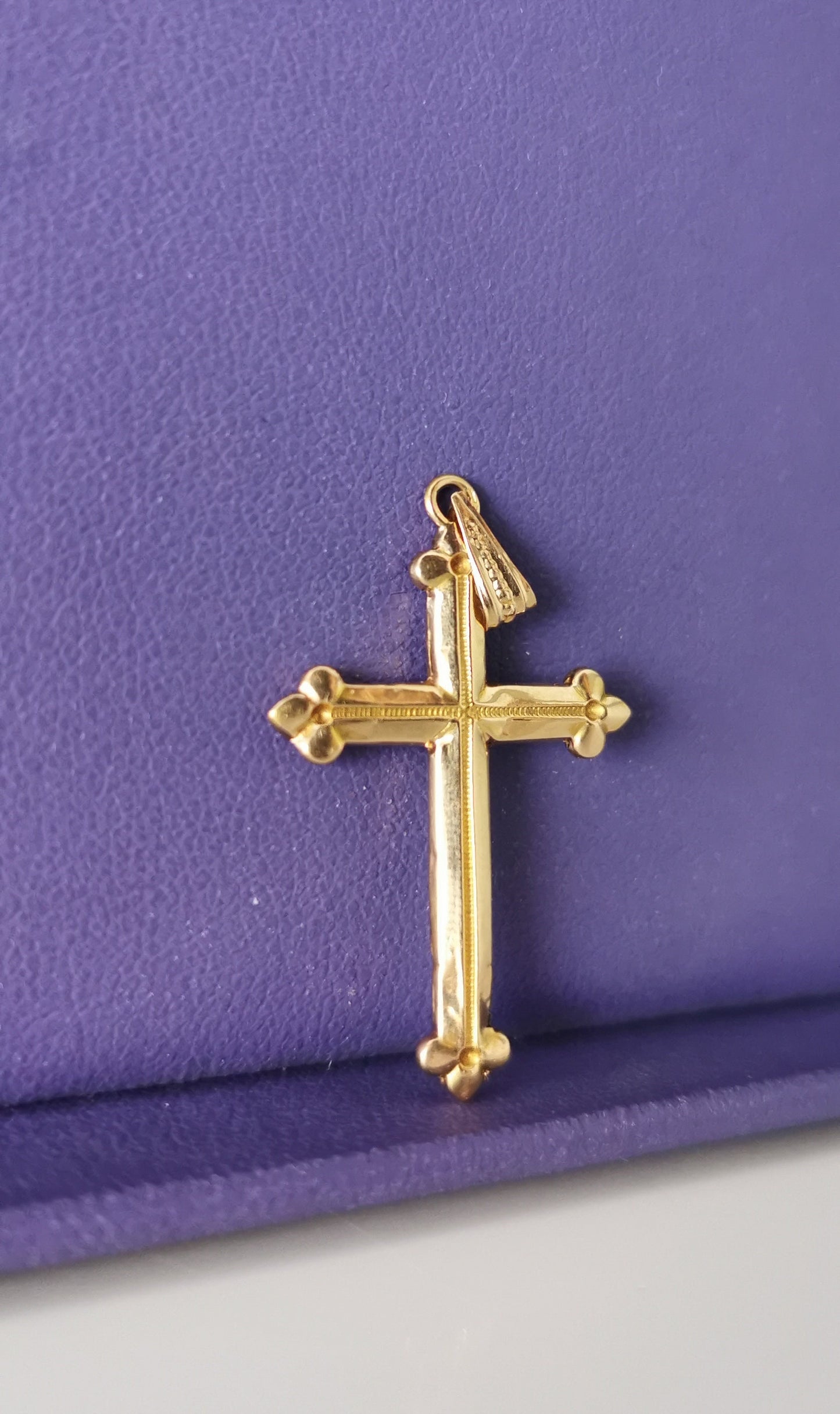 18K Gold Antique cross 1900s French Cross Antique 18ct Cross Antique gold Cross Antique religious Pendant Vintage gold cross 18K cross