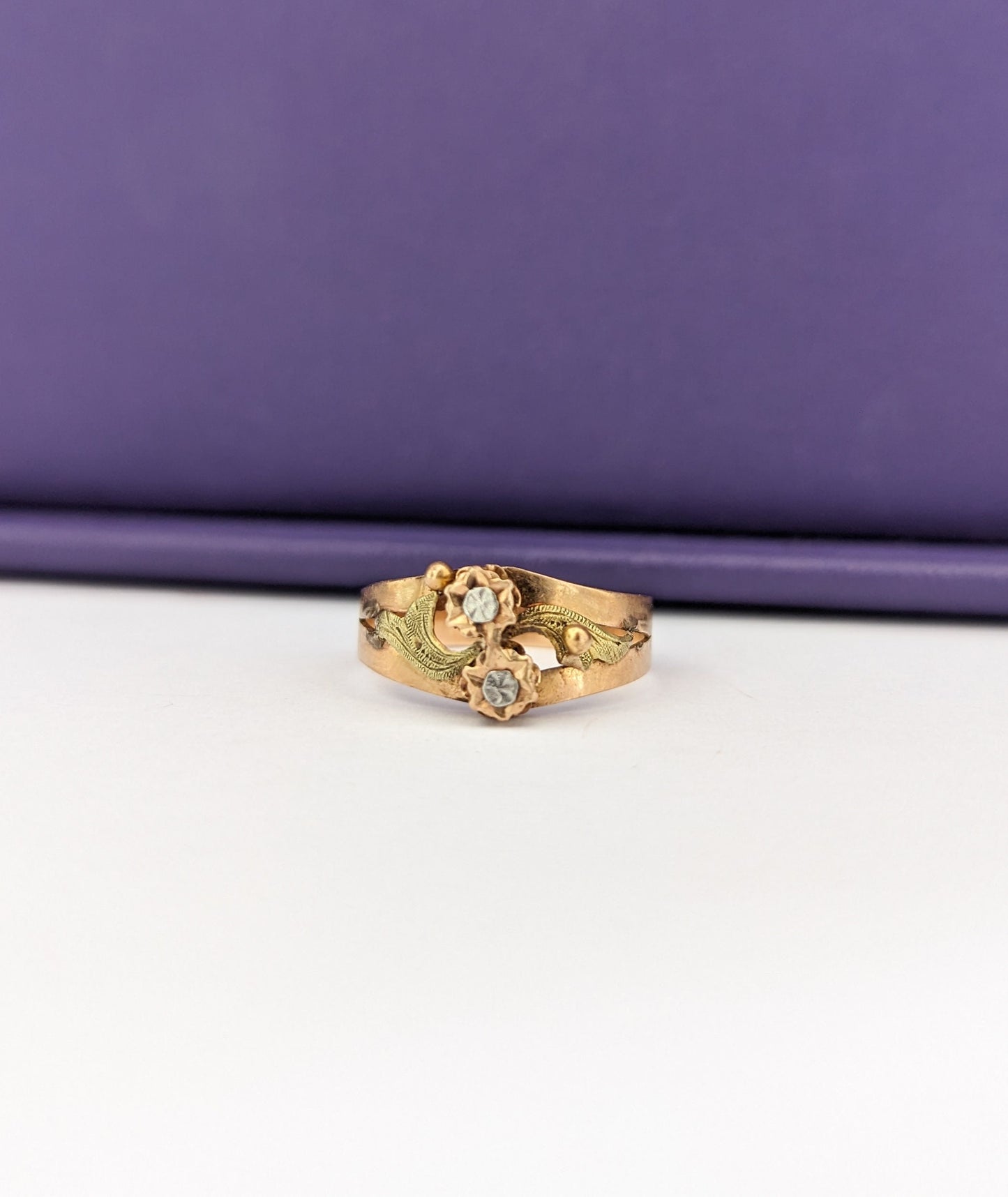 18K Gold Art Nouveau Ring Antique French ring Antique 18K yellow and green gold ring Gift for Her Gold ring gift for wife