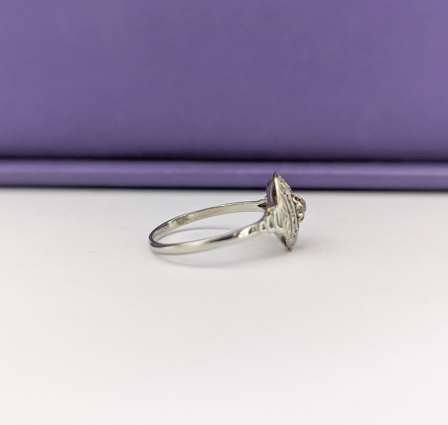 18K Art Deco French Ring 18K gold & Platinum diamond ring Antique 18K Diamond Ring Gold Diamond Engagement Ring Gift for Her