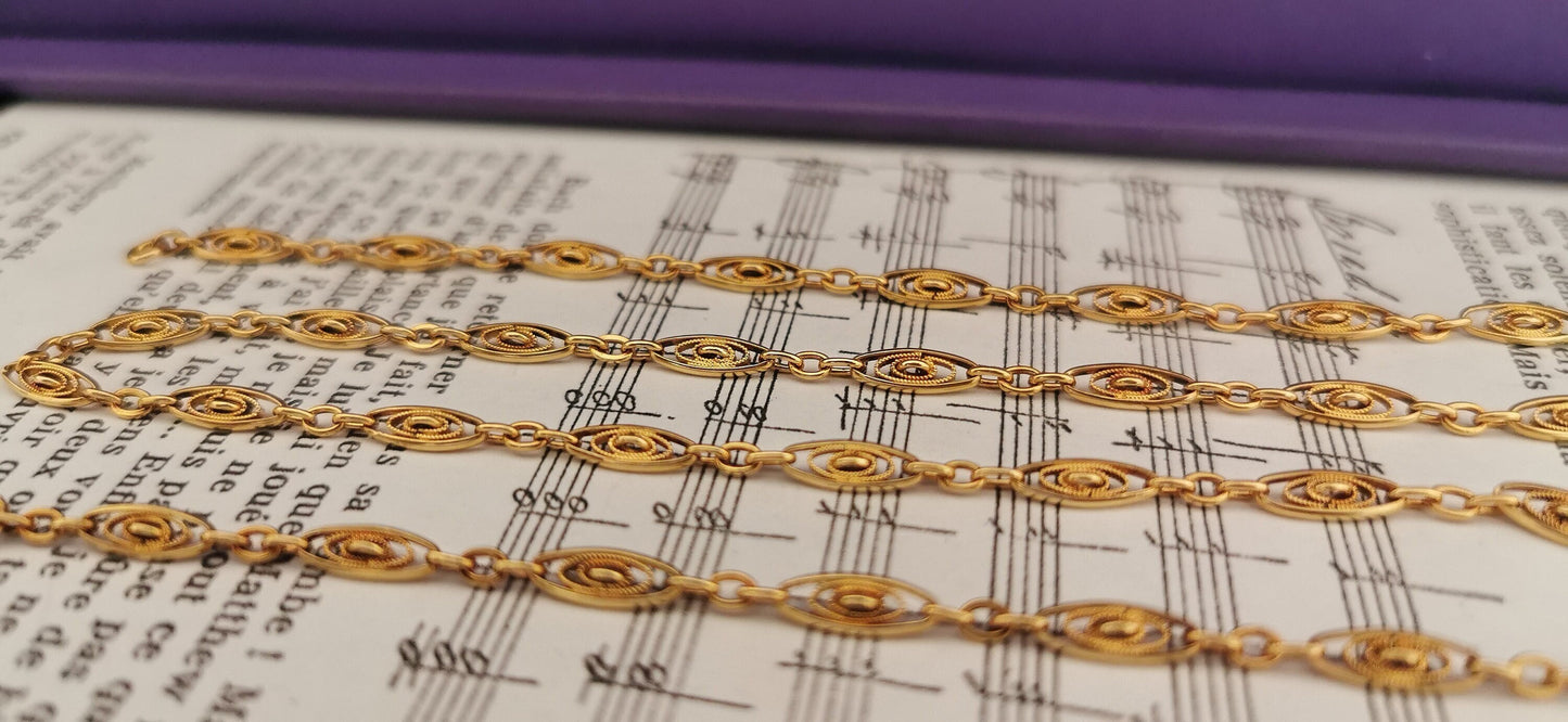 18K Antique Gold Necklace Victorian 18K Gold chain Antique French Gold Chain 18K Gold Necklace Vintage Necklace gift for wife