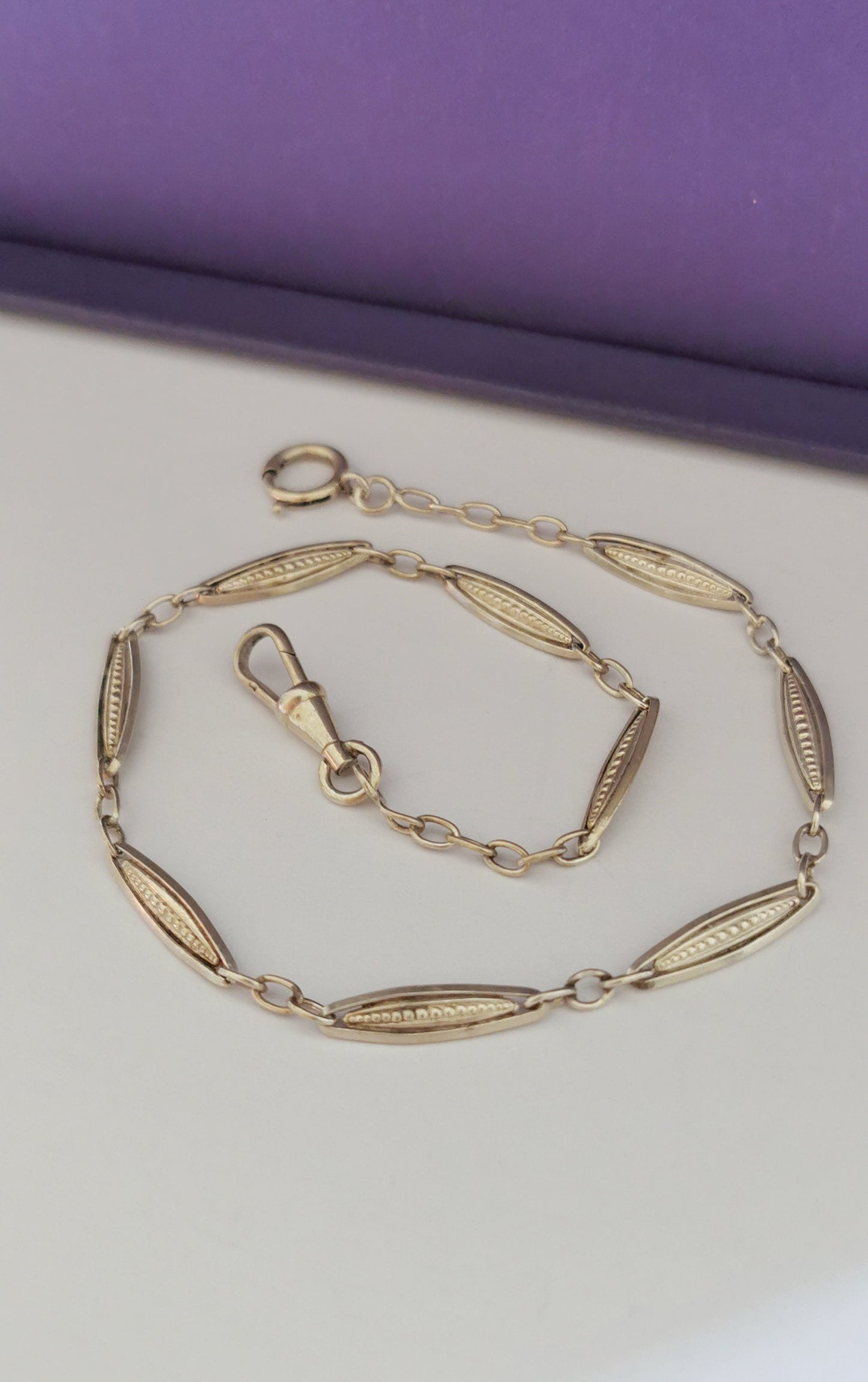 1930s Antique French Art Deco Watch Chain Antique Silver Bracelet Antique french chain gift for Her Vintage silver bracelet