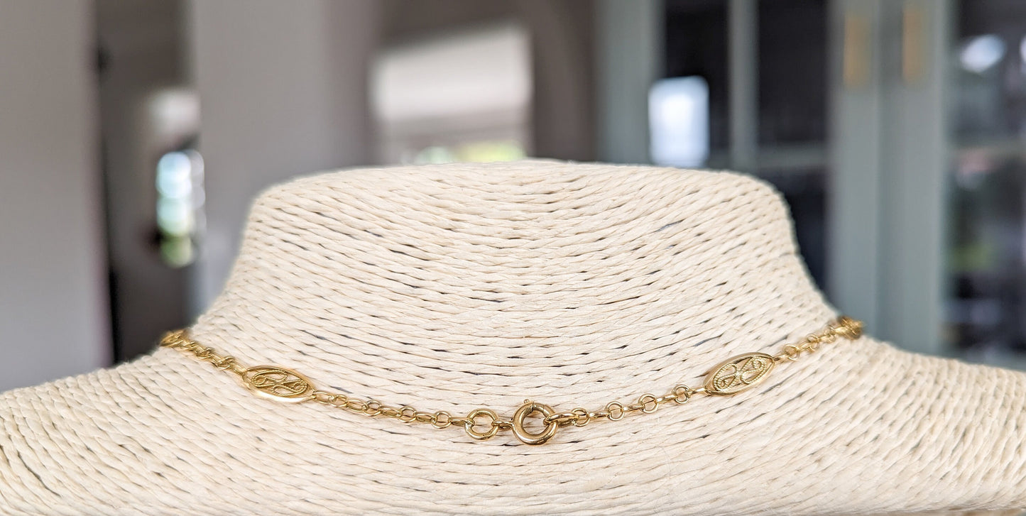 18K drapery Necklace Edwardian chain Antique gold necklace 18K gold chain Gold necklace gift for wife