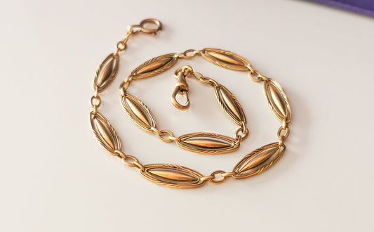 Antique French Gold Plated Albert Watch Chain Antique Bracelet Edwardian bracelet c. 1900s gift for her Vintage gold watch chain