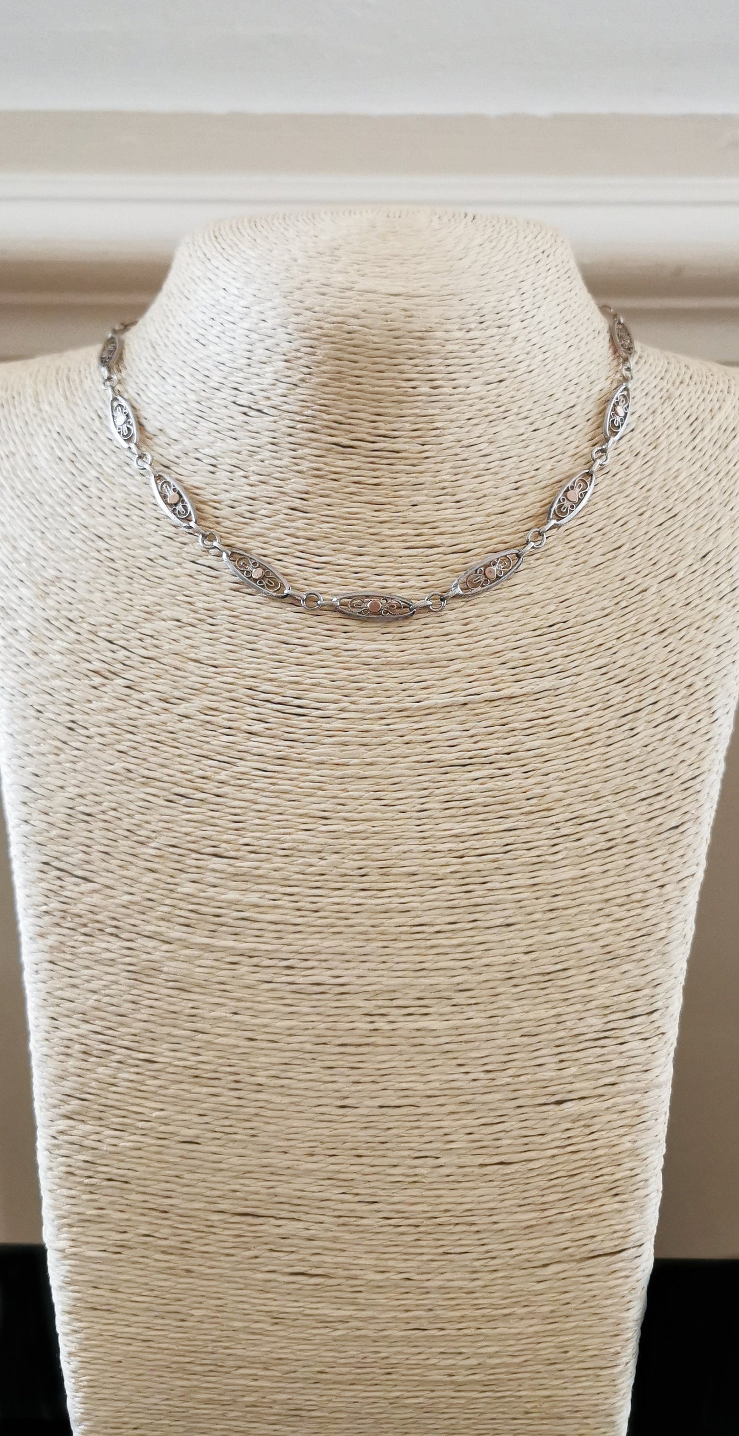 1900 Antique French Silver filigree bracelet Silver Albert watch chain Filigree Necklace or Bracelet gift for her Antique Choker