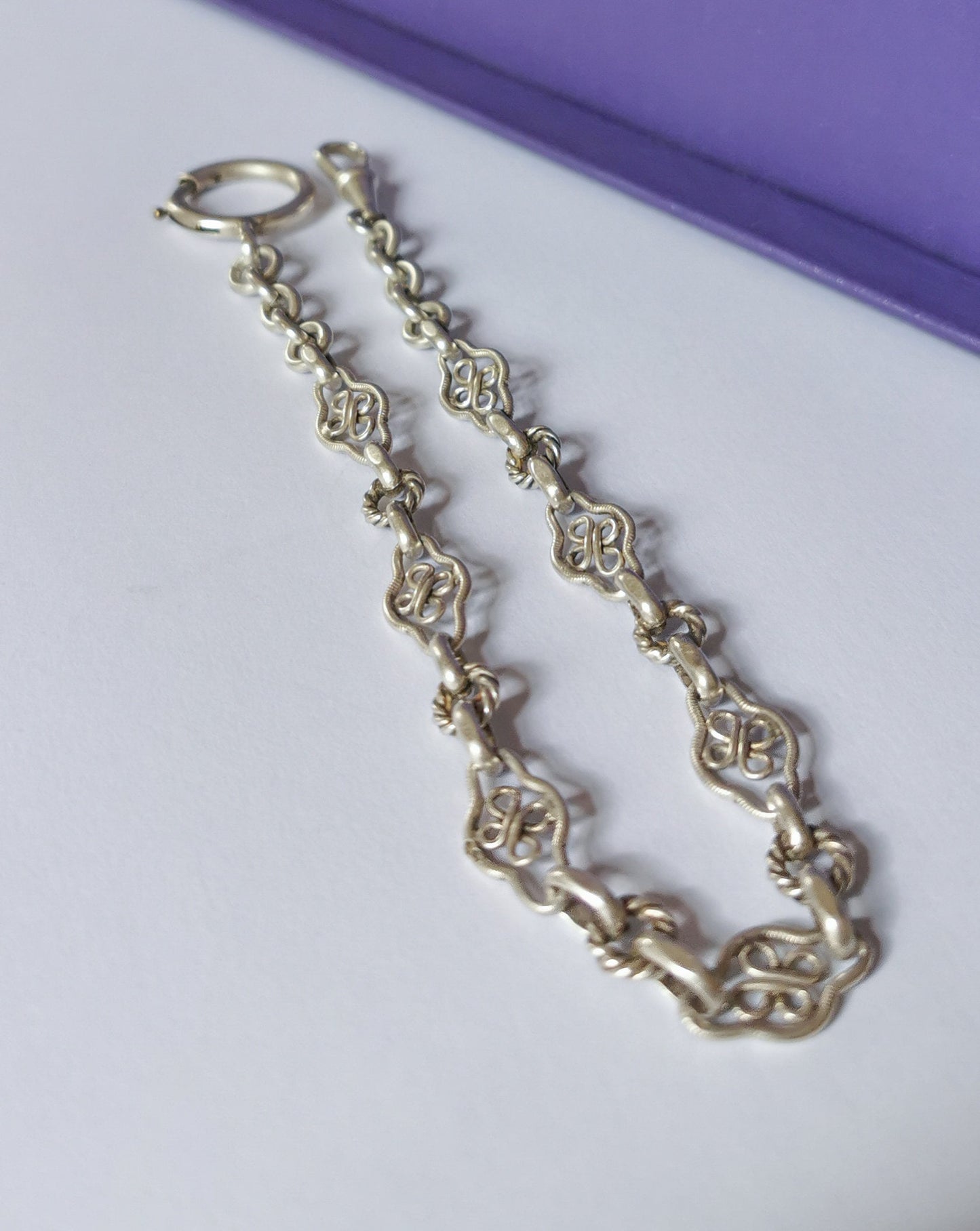 1900 Antique Silver Watch chain Antique Bracelet French silver Filigree Chain Antique Late Victorian Filigree Chain gift for her