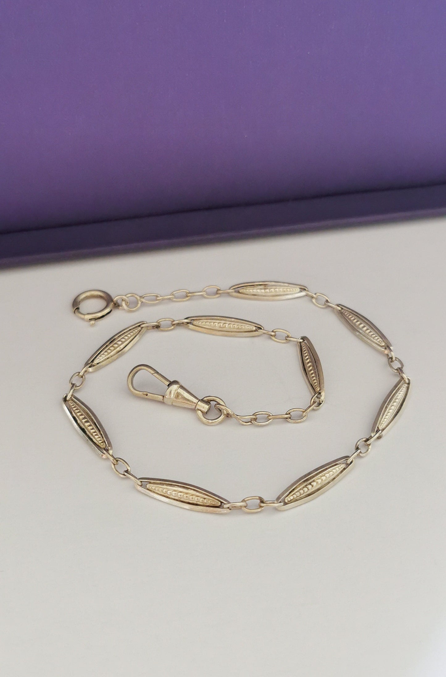 1930s Antique French Art Deco Watch Chain Antique Silver Bracelet Antique french chain gift for Her Vintage silver bracelet