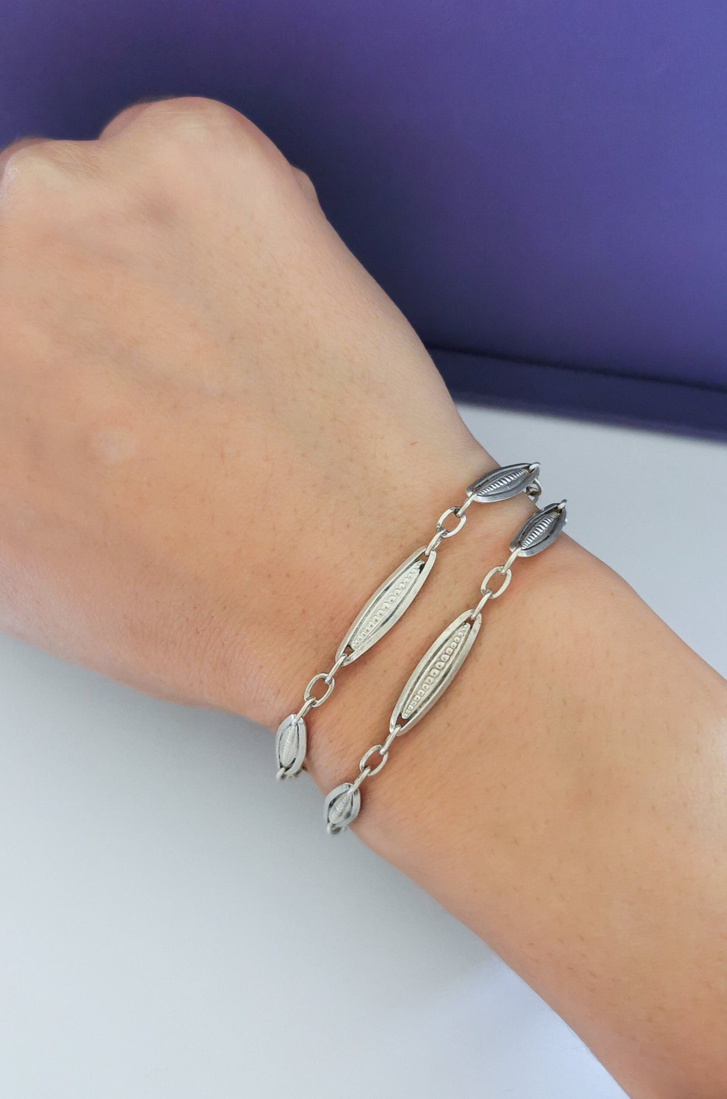 1930s Antique French Art Deco Watch Chain Antique Silver Bracelet Antique french chain gift for Her Vintage silver bracelet