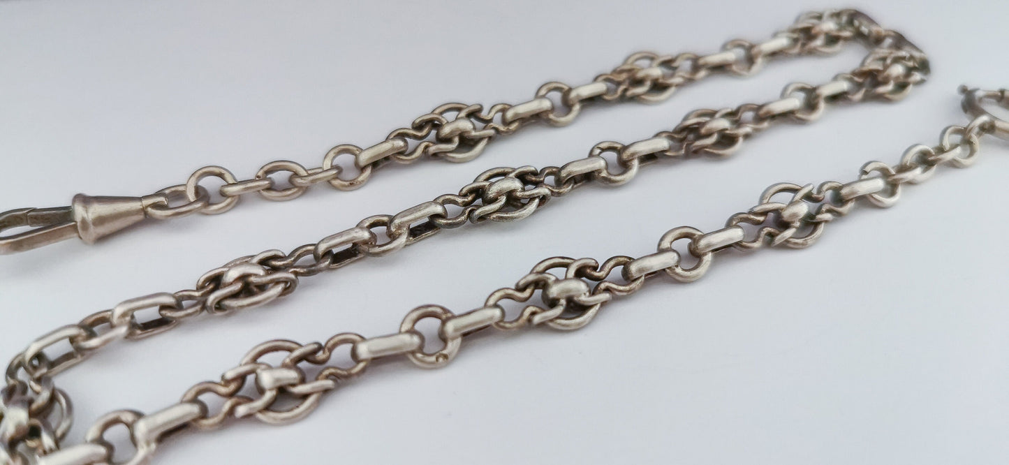 1890s Antique French Victorian choker Chain Antique Silver Necklace Antique french chain Antique watch chain gift for Her