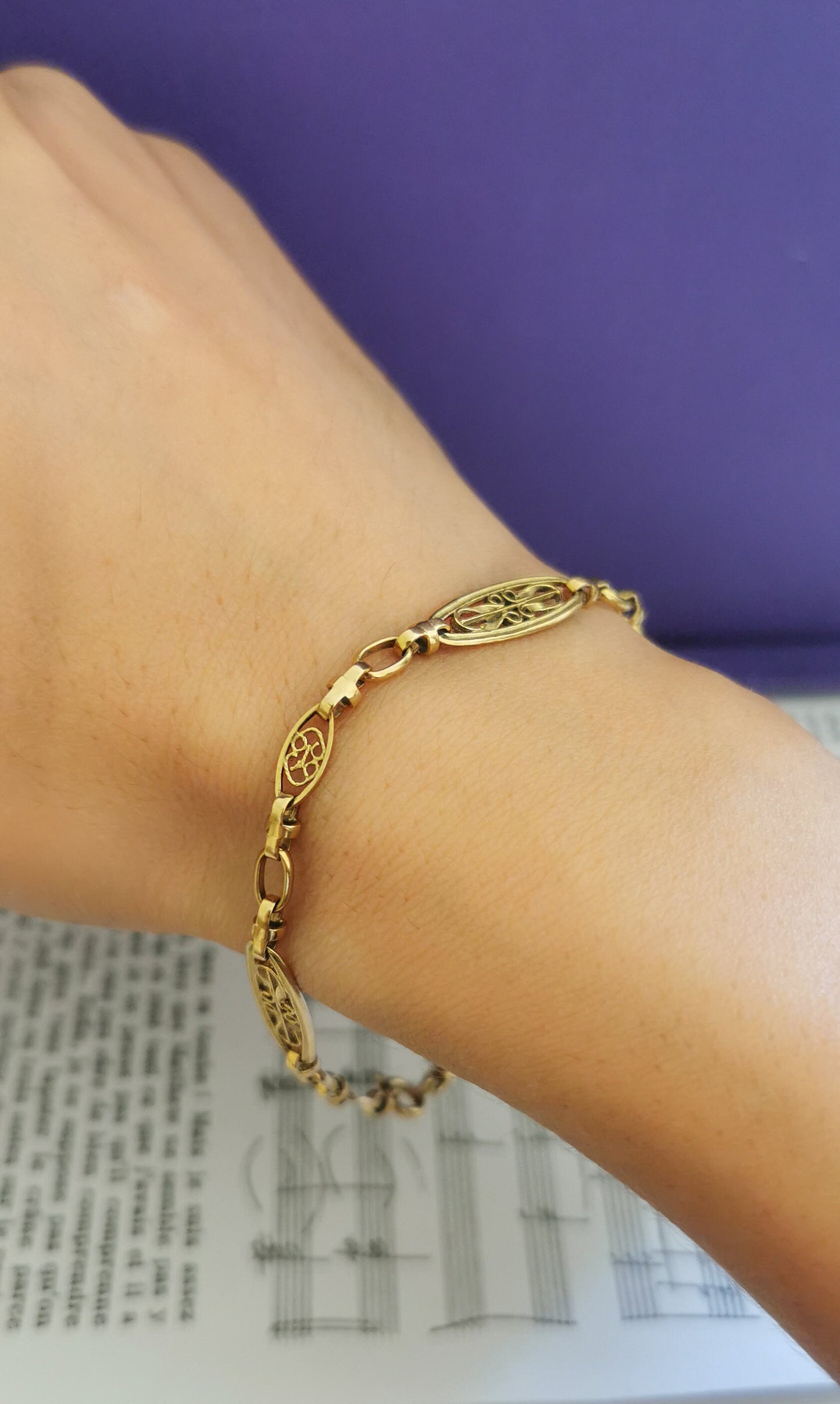 18K Antique Bracelet 18K gold bracelet Edwardian Filigree bracelet Antique bracelet gift for wife 18K bracelet