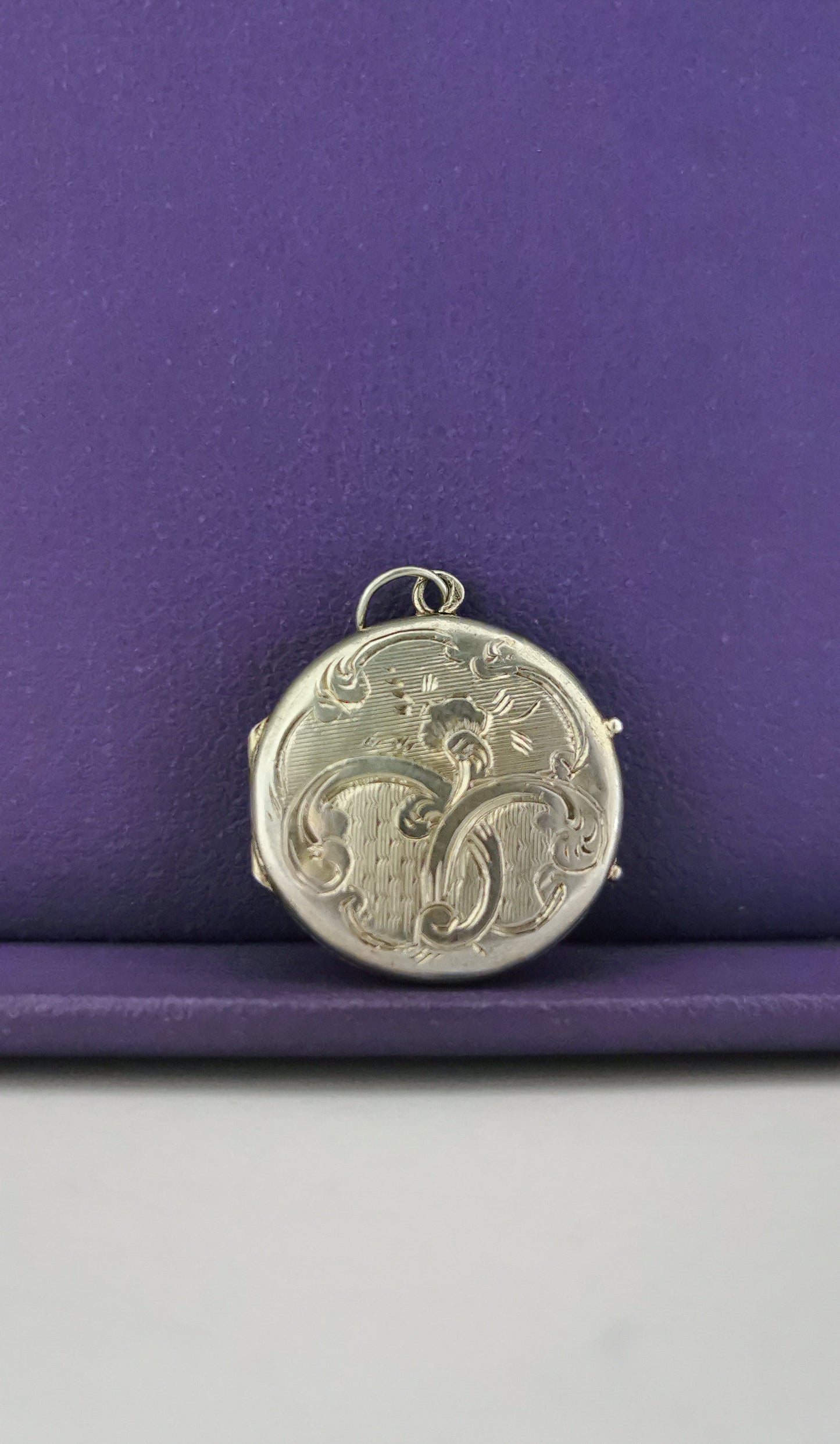 1890s Antique Locket Art Nouveau Silver Photo Holder Locket Gift for Her