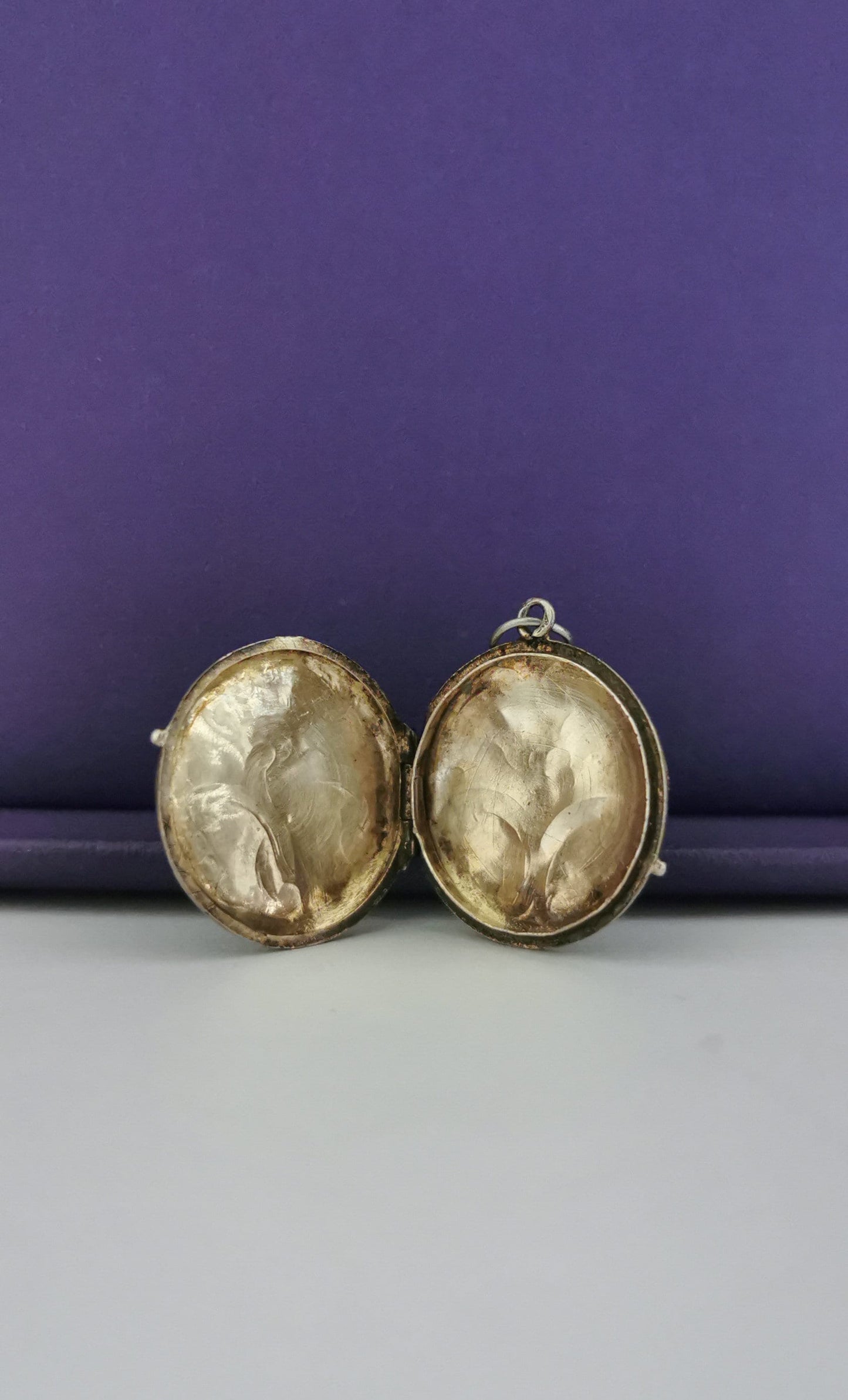 1890s Antique Locket Art Nouveau Silver Photo Holder Locket Gift for Her