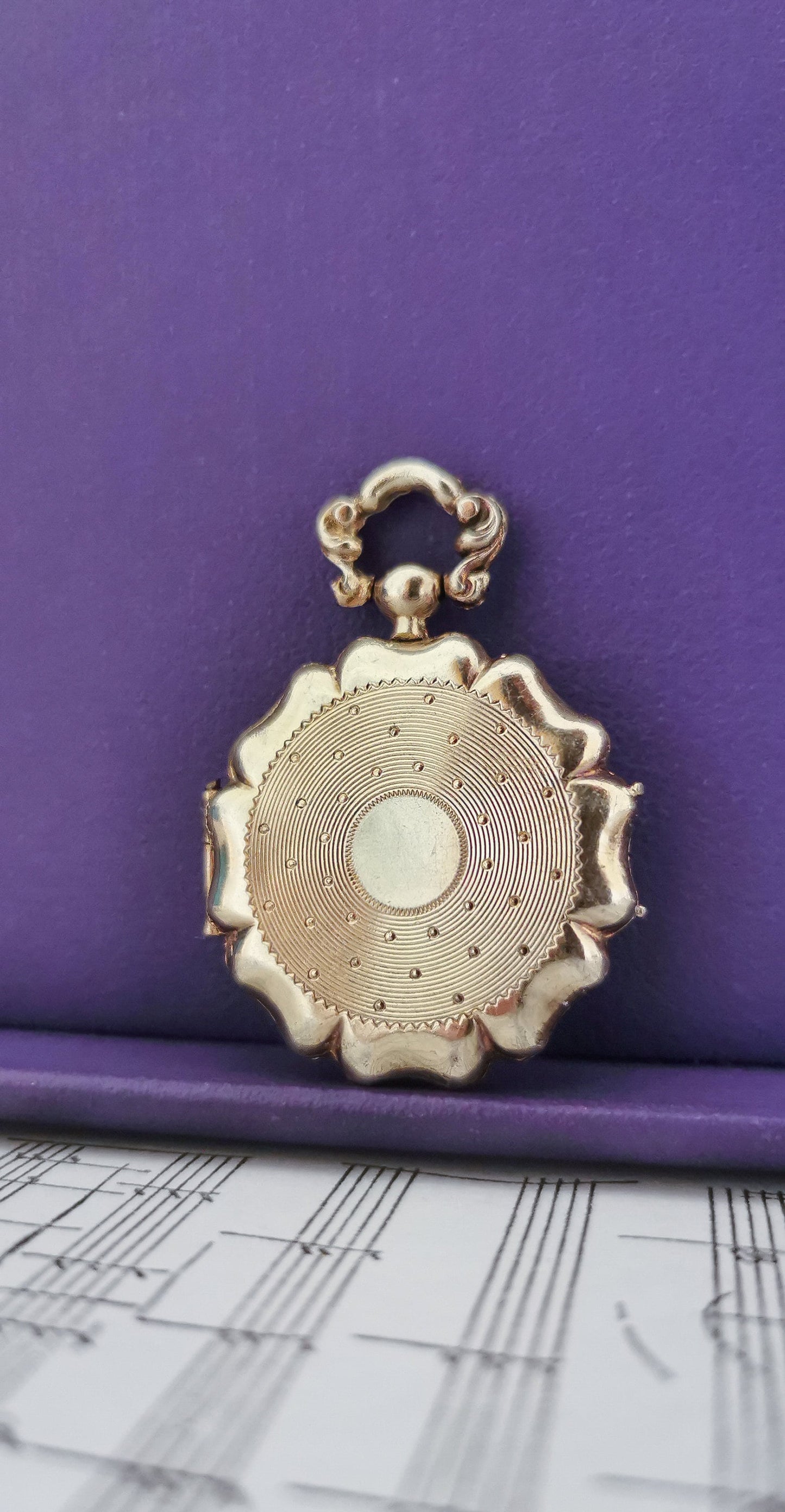 Late Victorian Guilloche Locket  Antique French locket c. 1900 Silver Locket Antique locket Vintage pendant gift for her Watch Locket