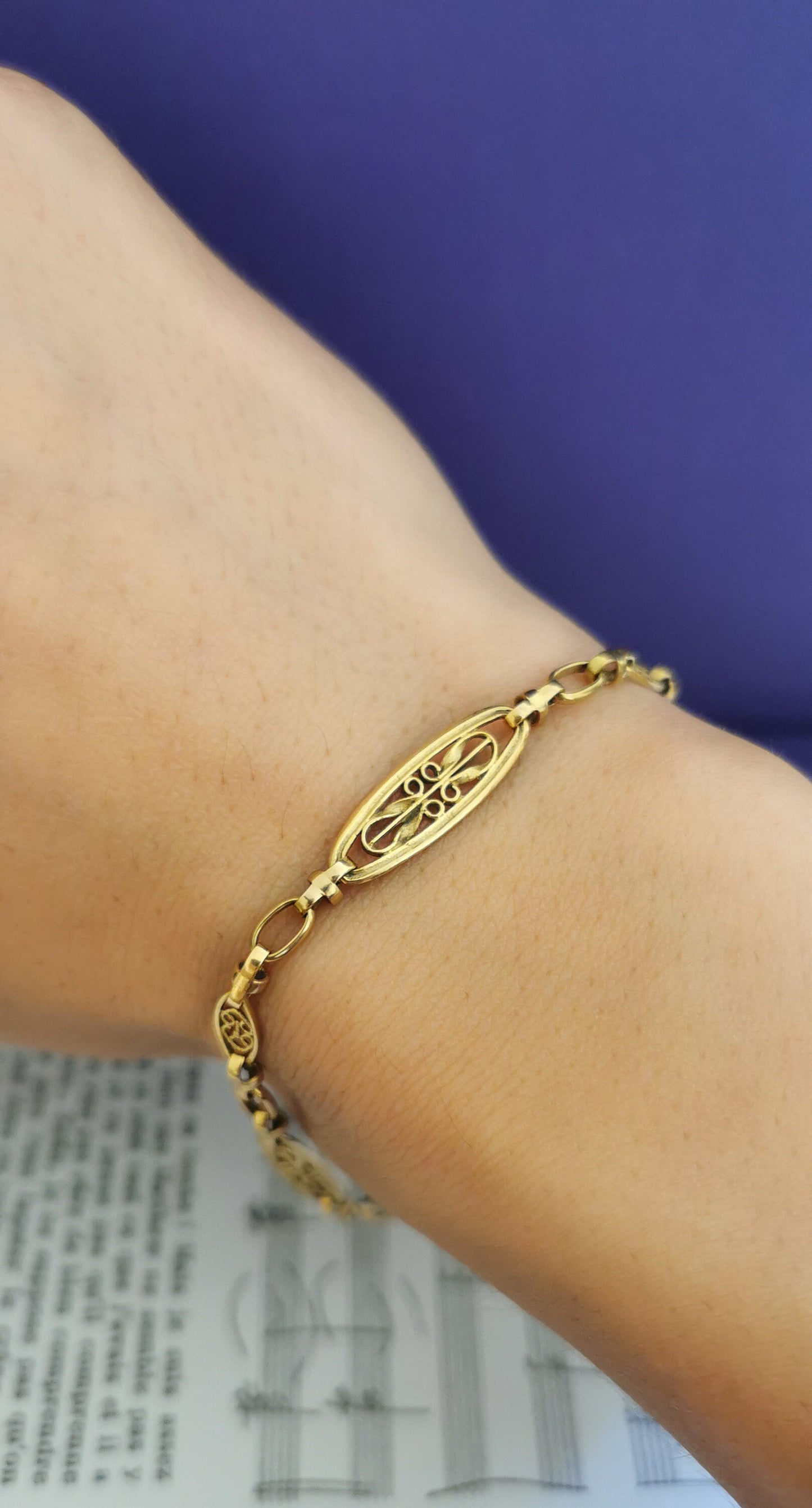 18K Antique Bracelet 18K gold bracelet Edwardian Filigree bracelet Antique bracelet gift for wife 18K bracelet