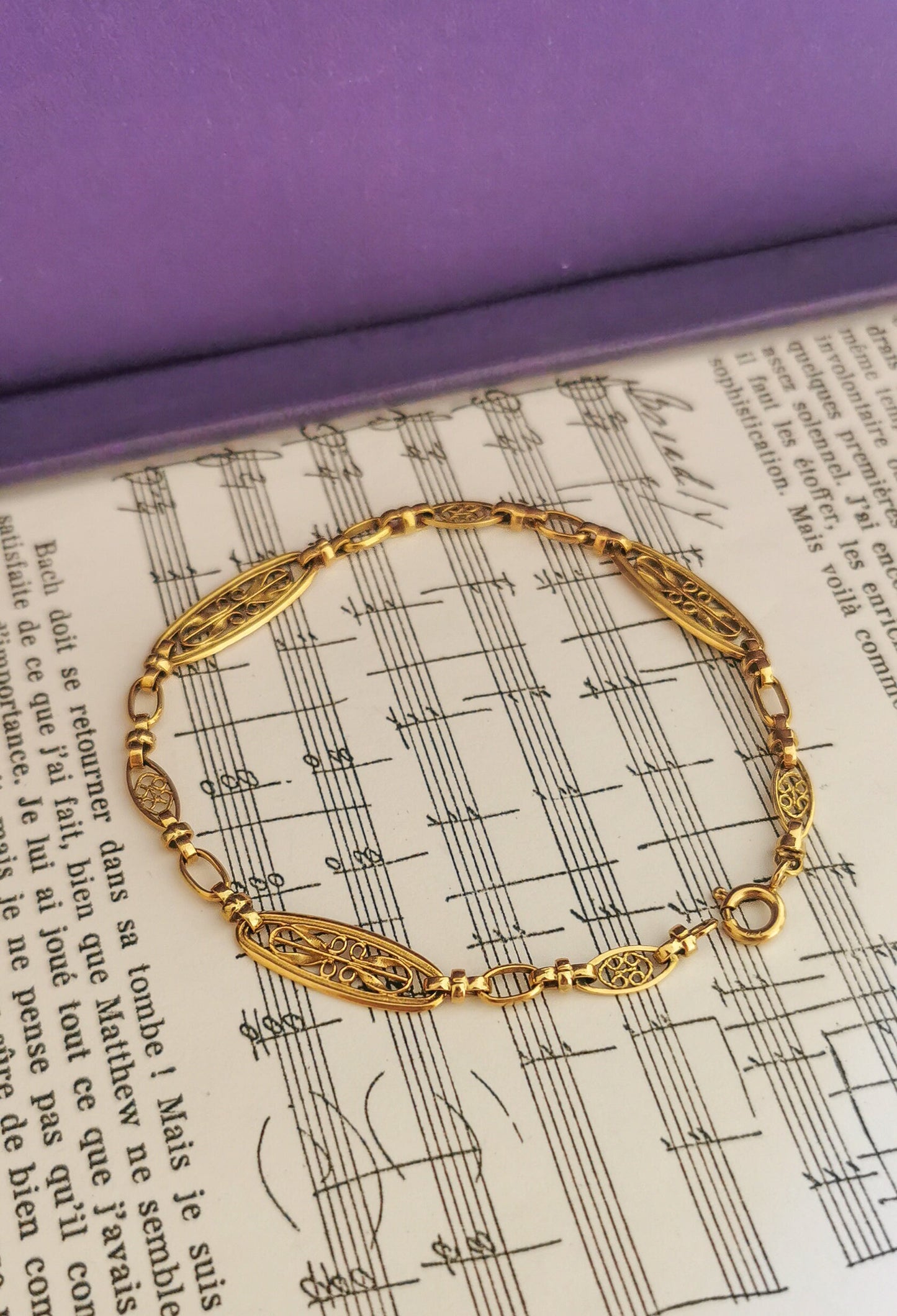 18K Antique Bracelet 18K gold bracelet Edwardian Filigree bracelet Antique bracelet gift for wife 18K bracelet