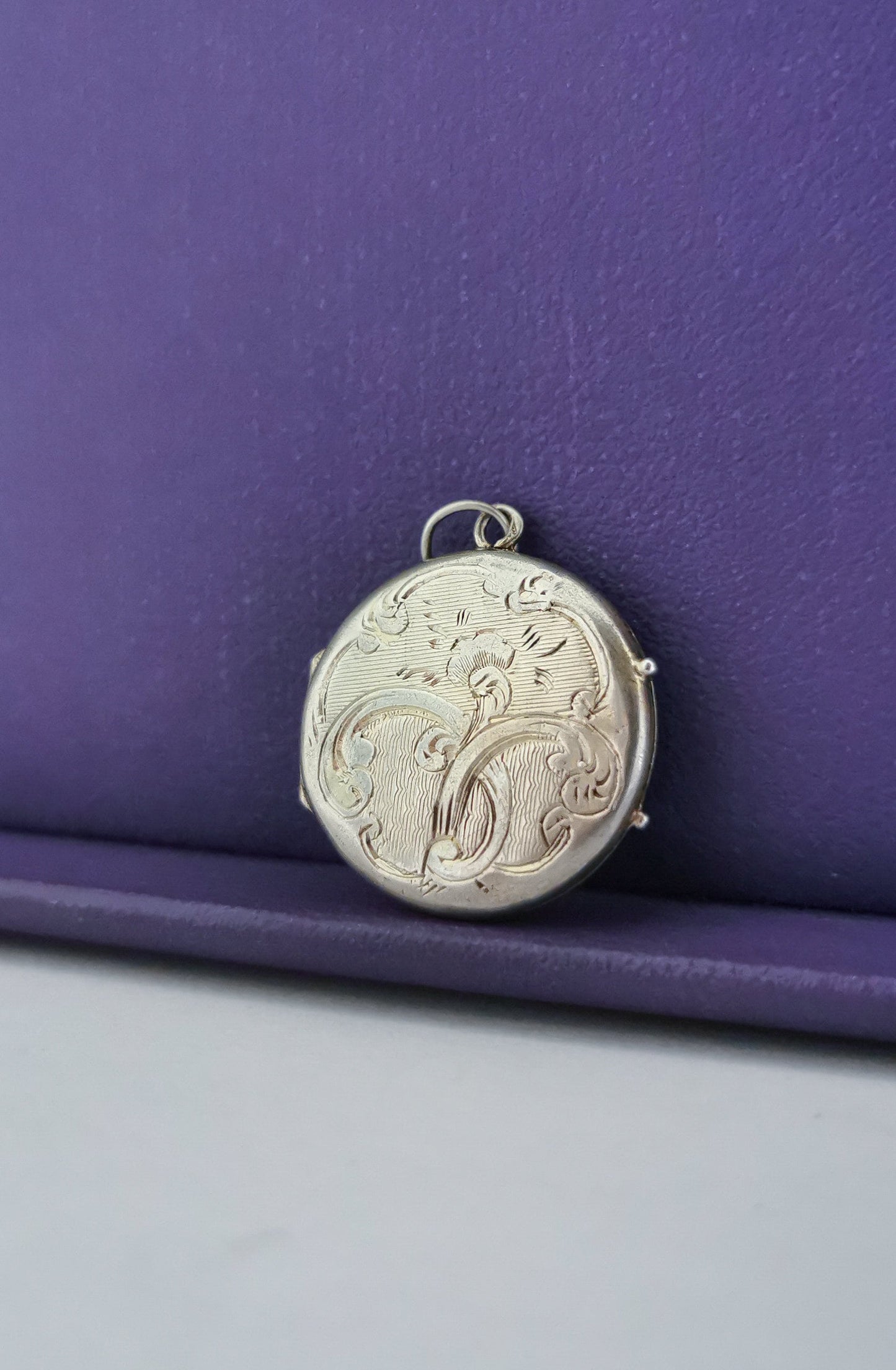 1890s Antique Locket Art Nouveau Silver Photo Holder Locket Gift for Her