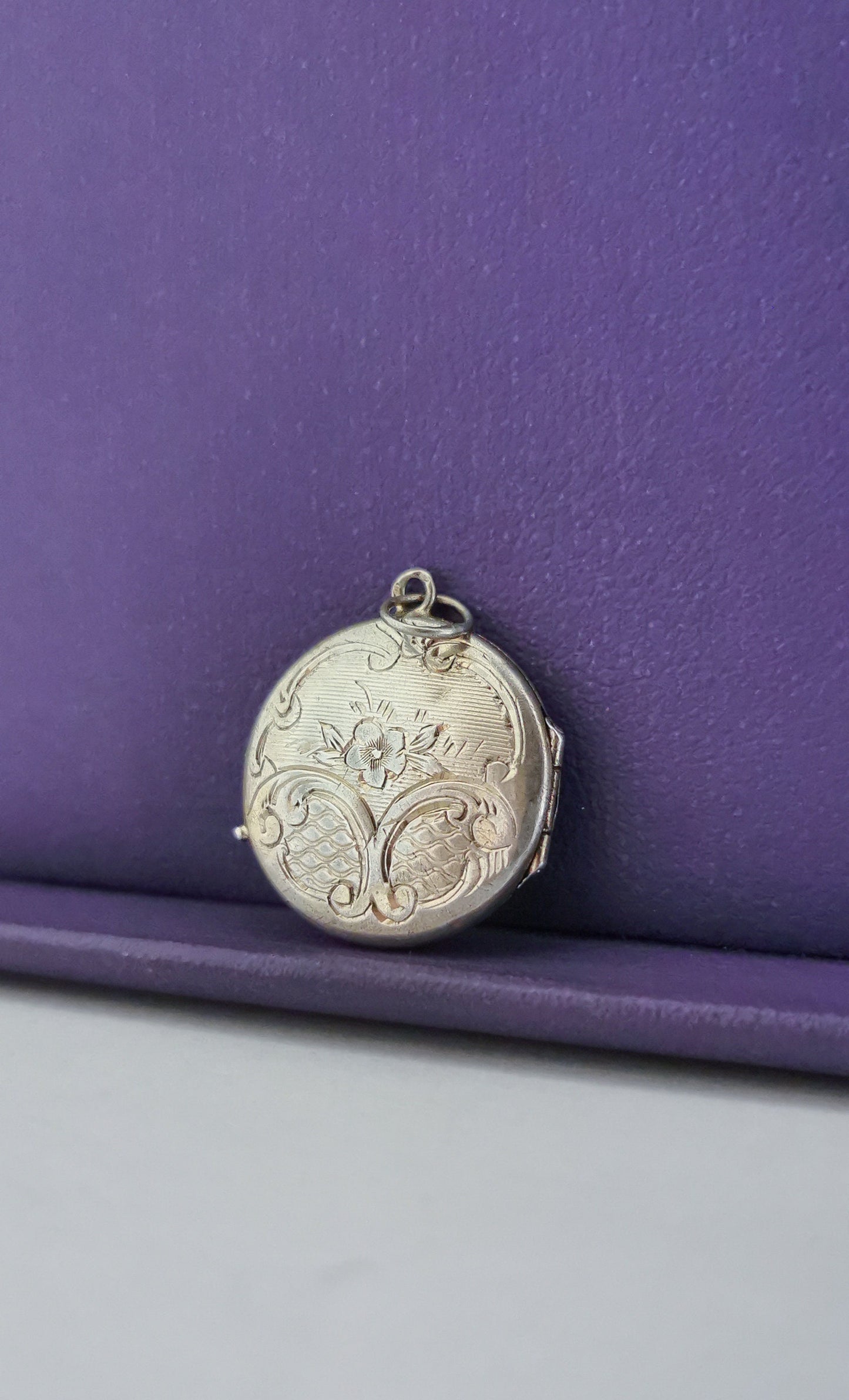 1890s Antique Locket Art Nouveau Silver Photo Holder Locket Gift for Her