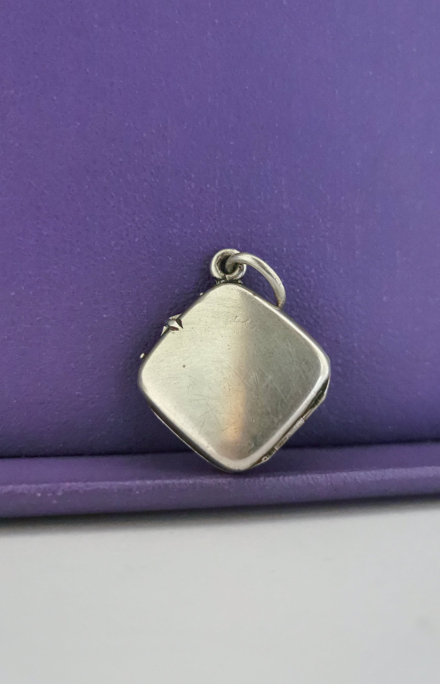 Antique French Art deco silver locket pendant with engraved frame gift for her Antique Photo holder