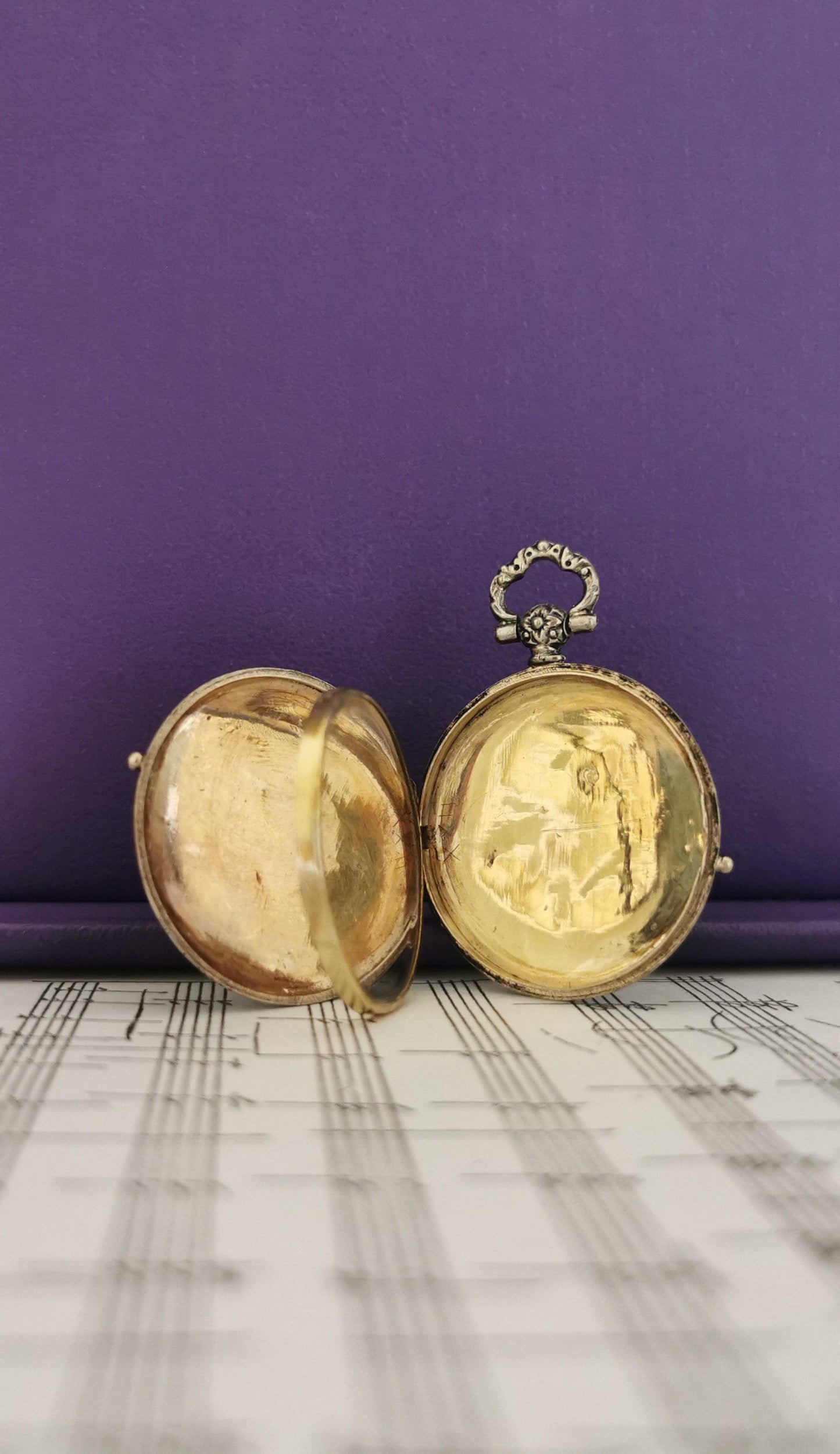 1890s Antique Locket with glass Partition Art Nouveau Silver Photo Holder Locket Gift for Her Silver Locket