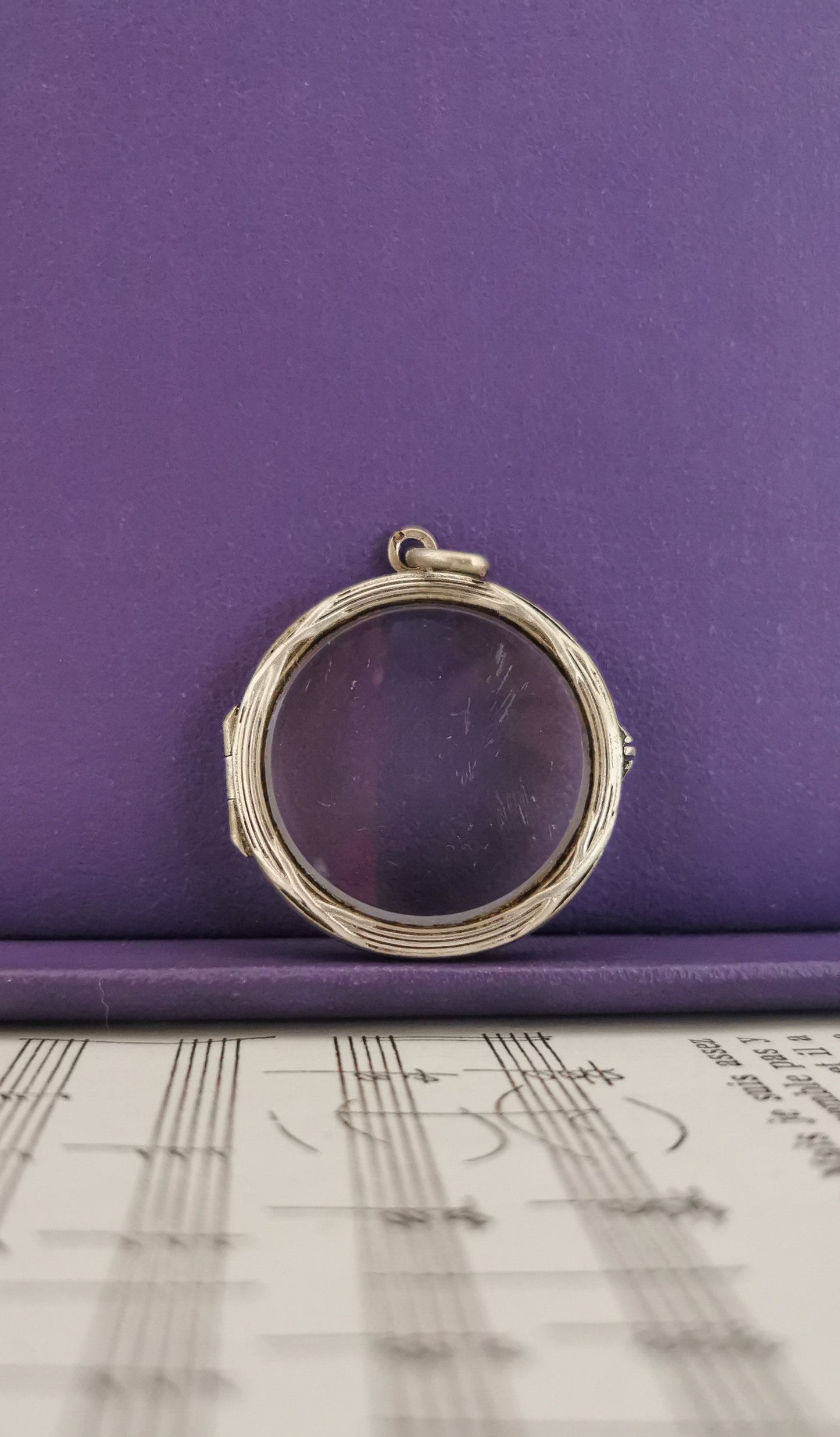 Antique 1900 Edwardian Silver French locket Silver glass locket Antique Photo holder Antique porte photo Glass locket Gift for Her